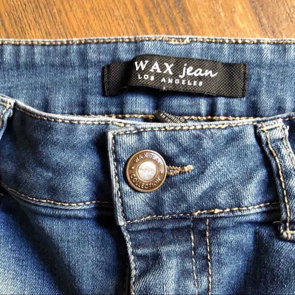 🎄 Wax jeans medium wash size 9 skinny  distressed - Picture 6 of 14